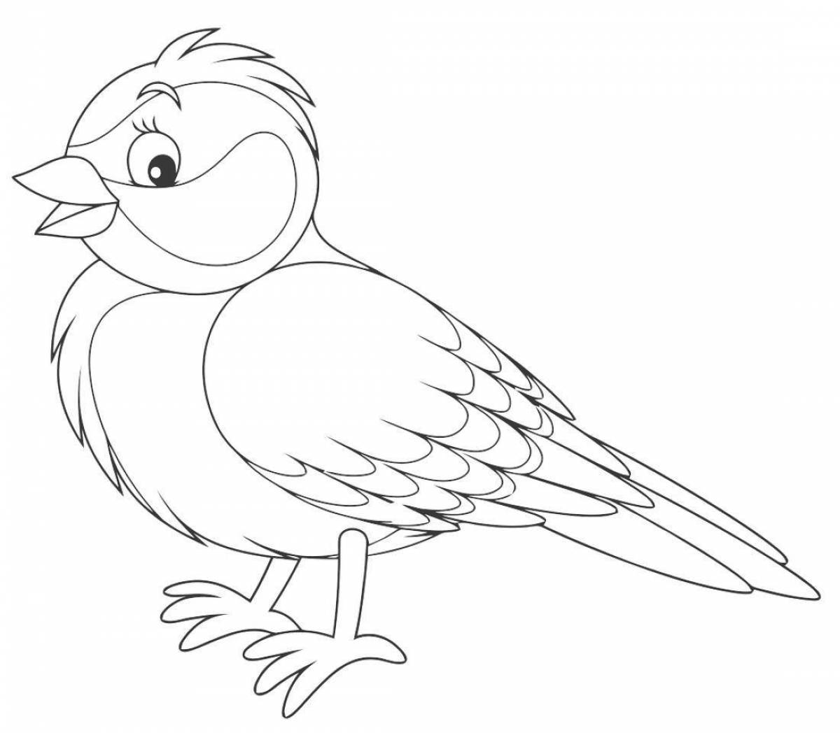 Color-zany titmouse coloring page