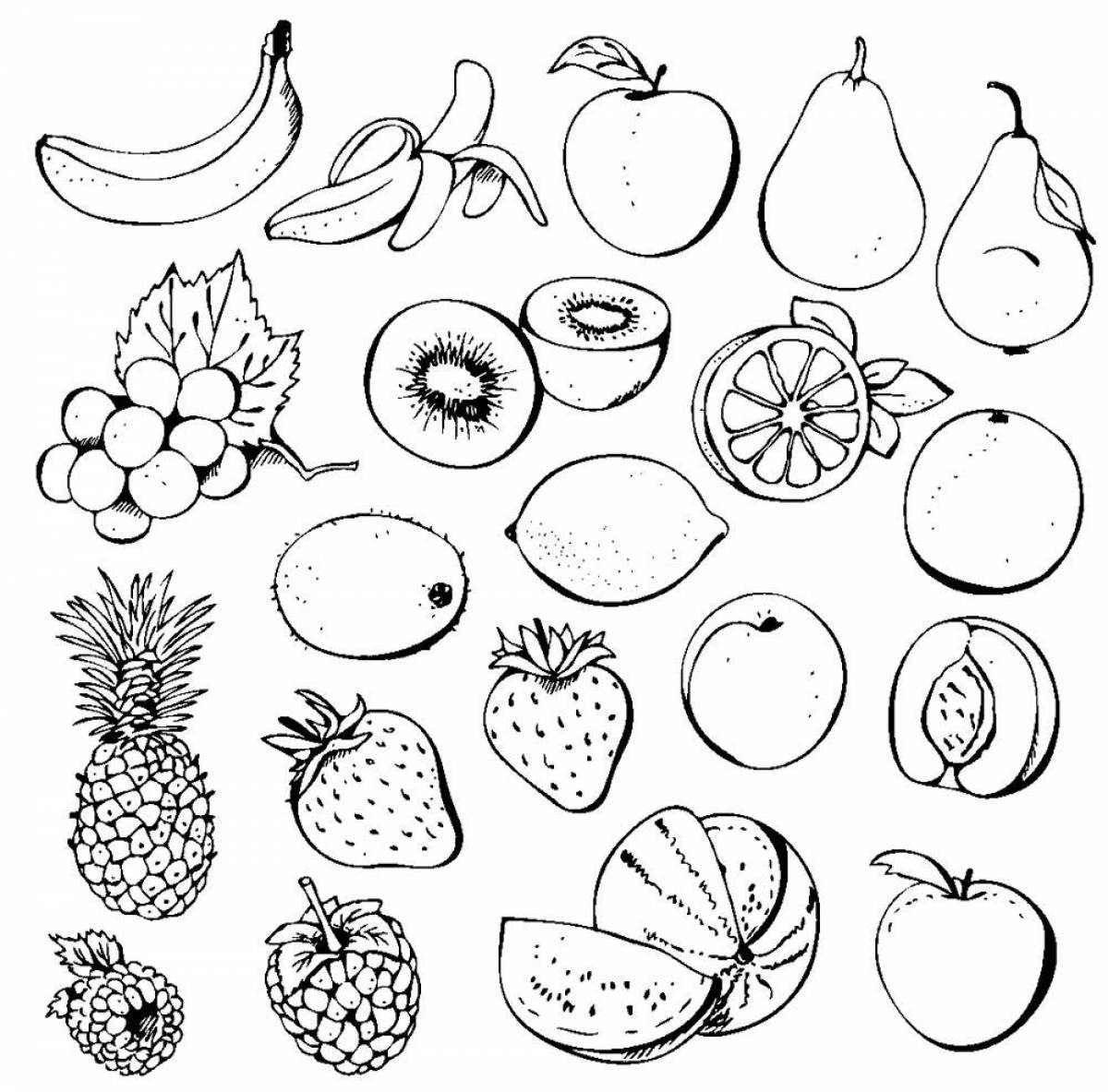 Гранд-раскраска фрукты и овощи