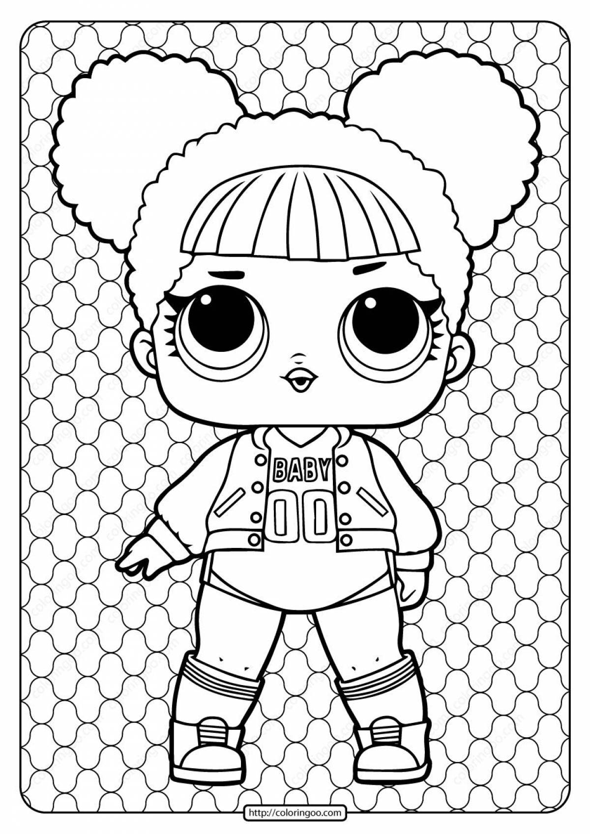 Joyful coloring lol doll for kids