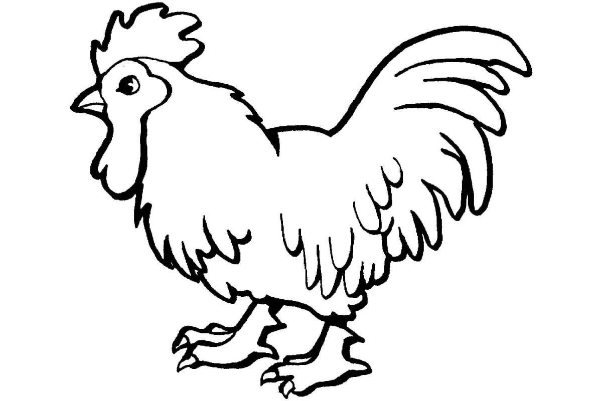 Coloring page festive rooster