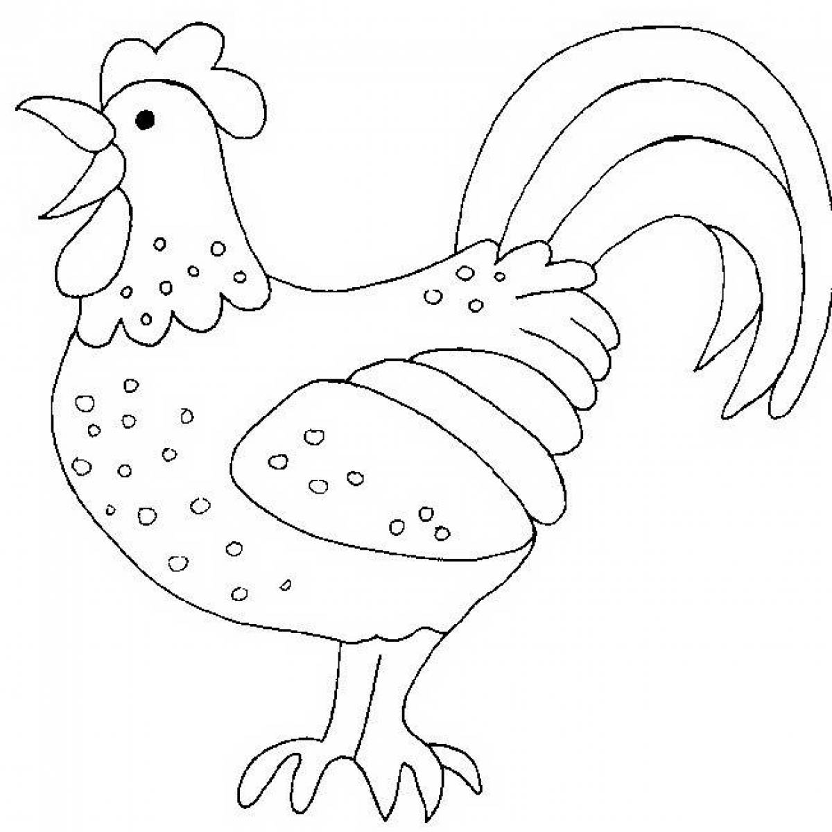 Coloring rooster sociable