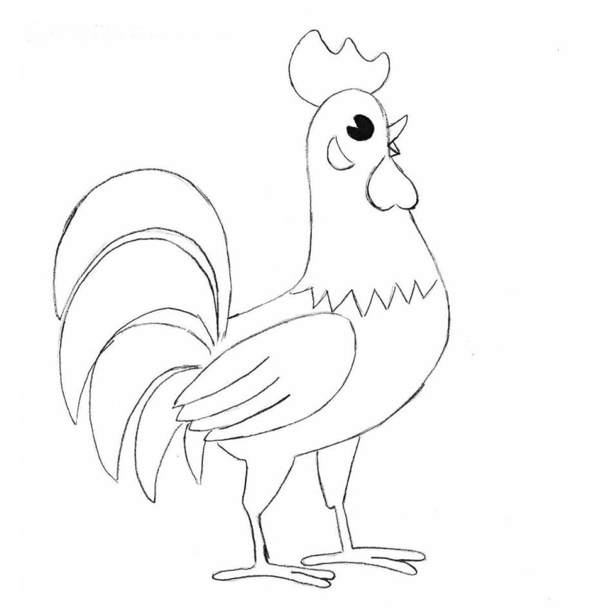 Colouring friendly rooster
