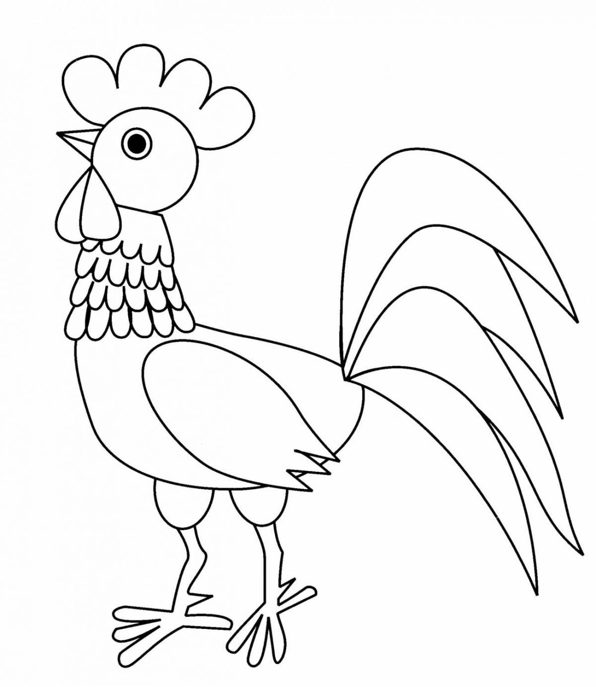 Coloring page gorgeous rooster
