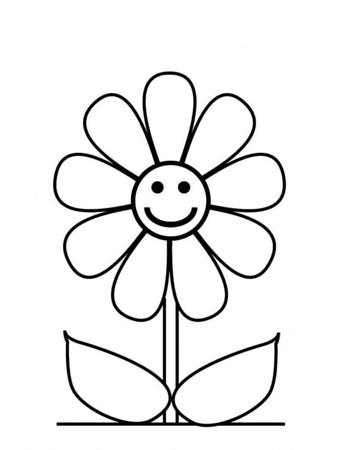 Sunny flower coloring book for kids