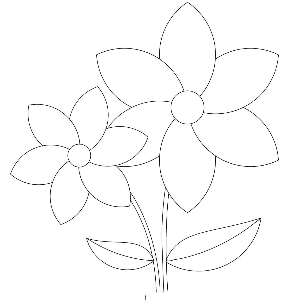 Sweet coloring flower for kids
