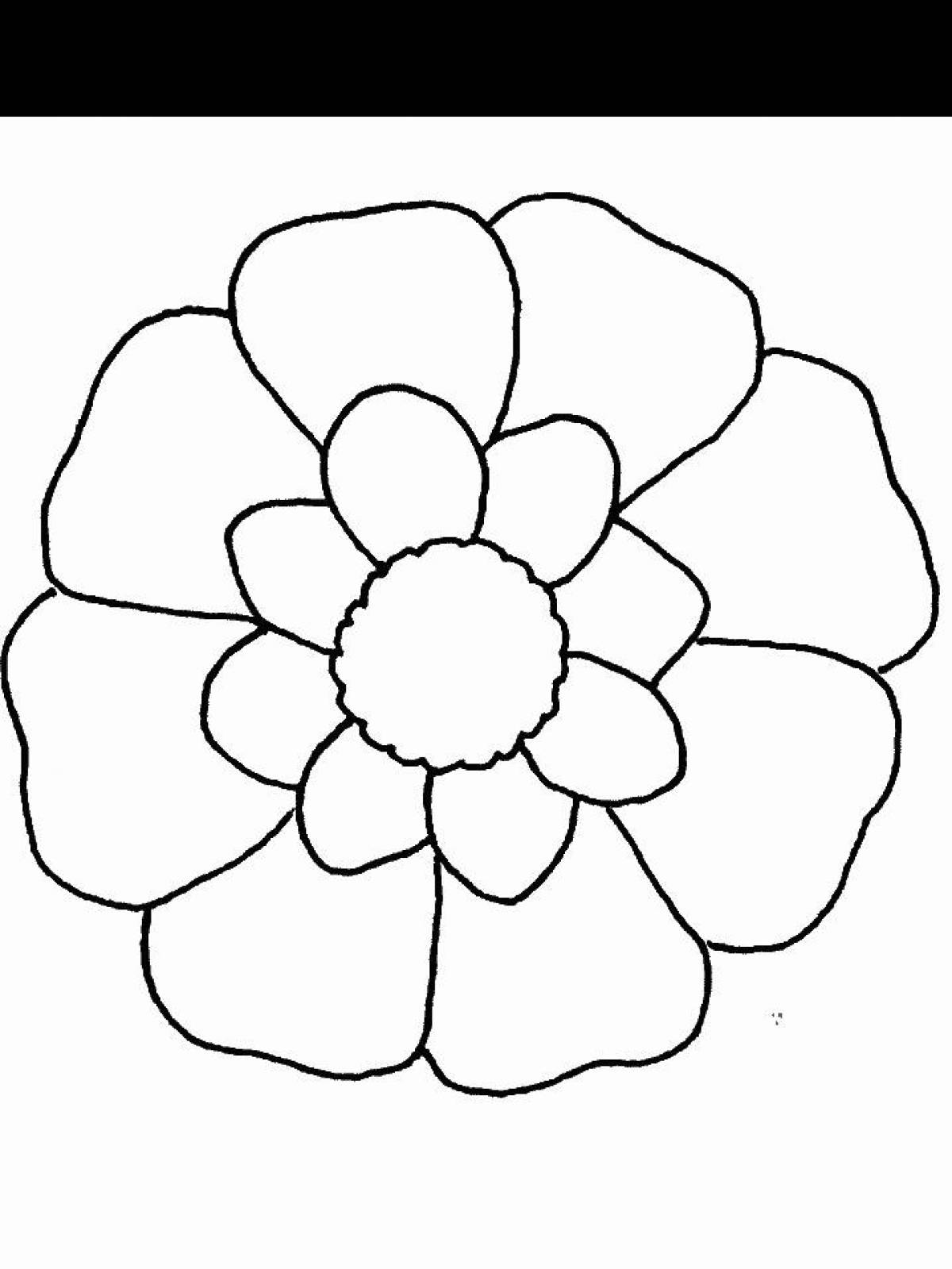 Cute coloring flower for kids