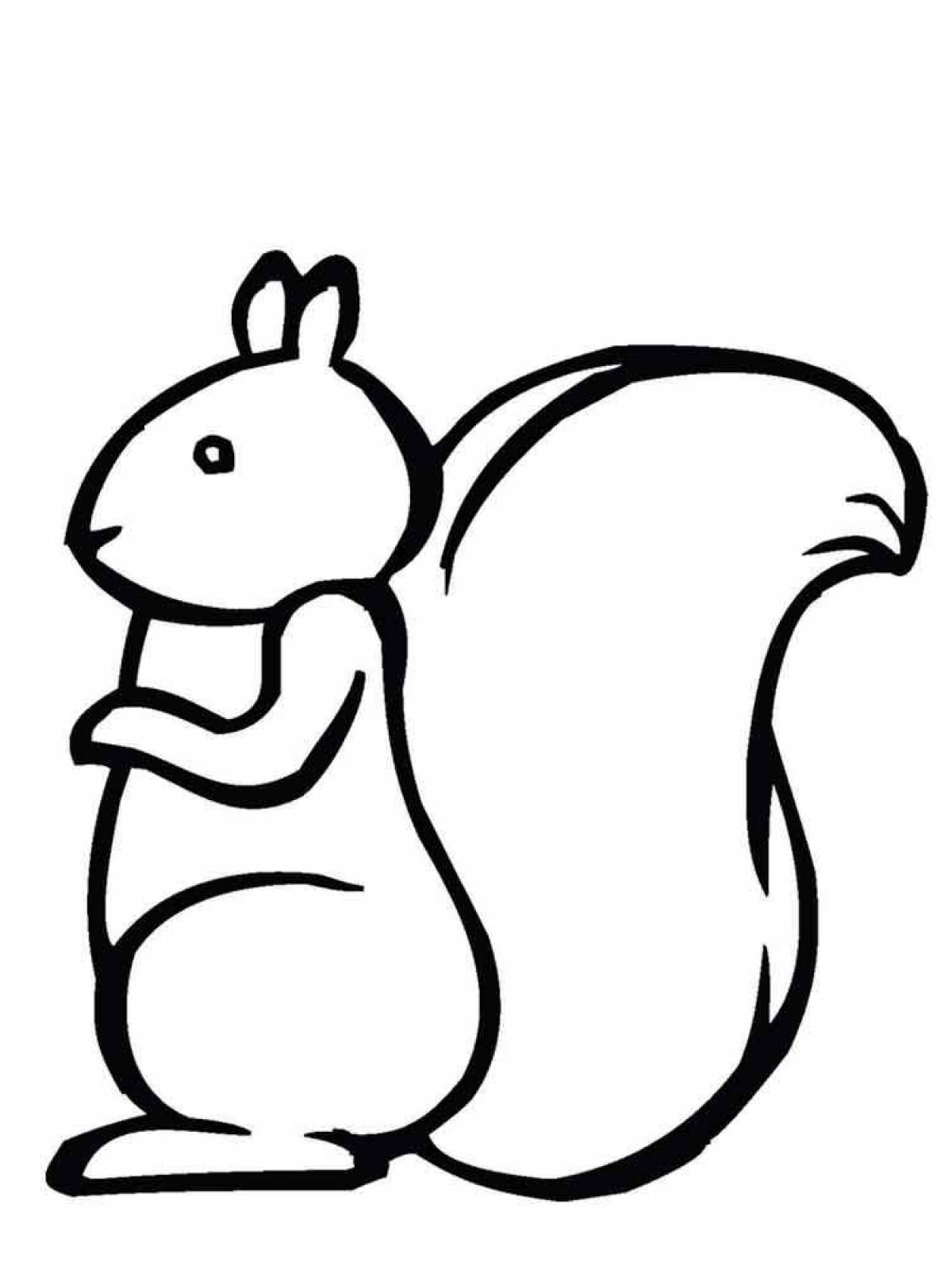 Funny squirrel coloring book for kids