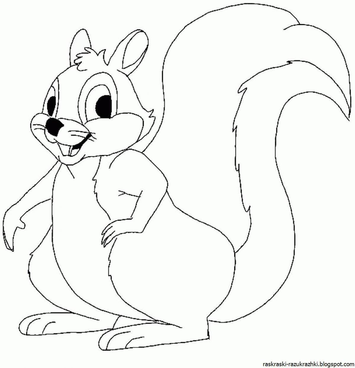 Naughty squirrel coloring book for kids