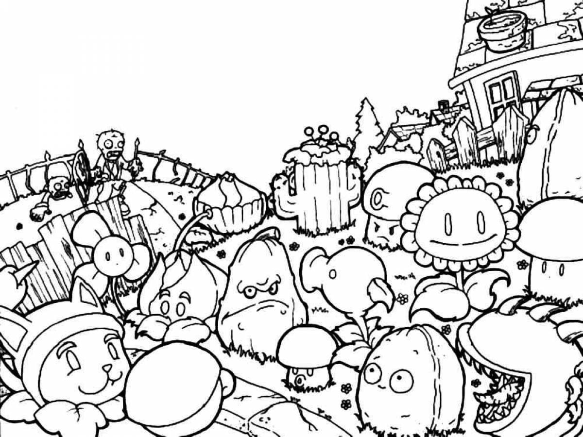Frightening zombie coloring page