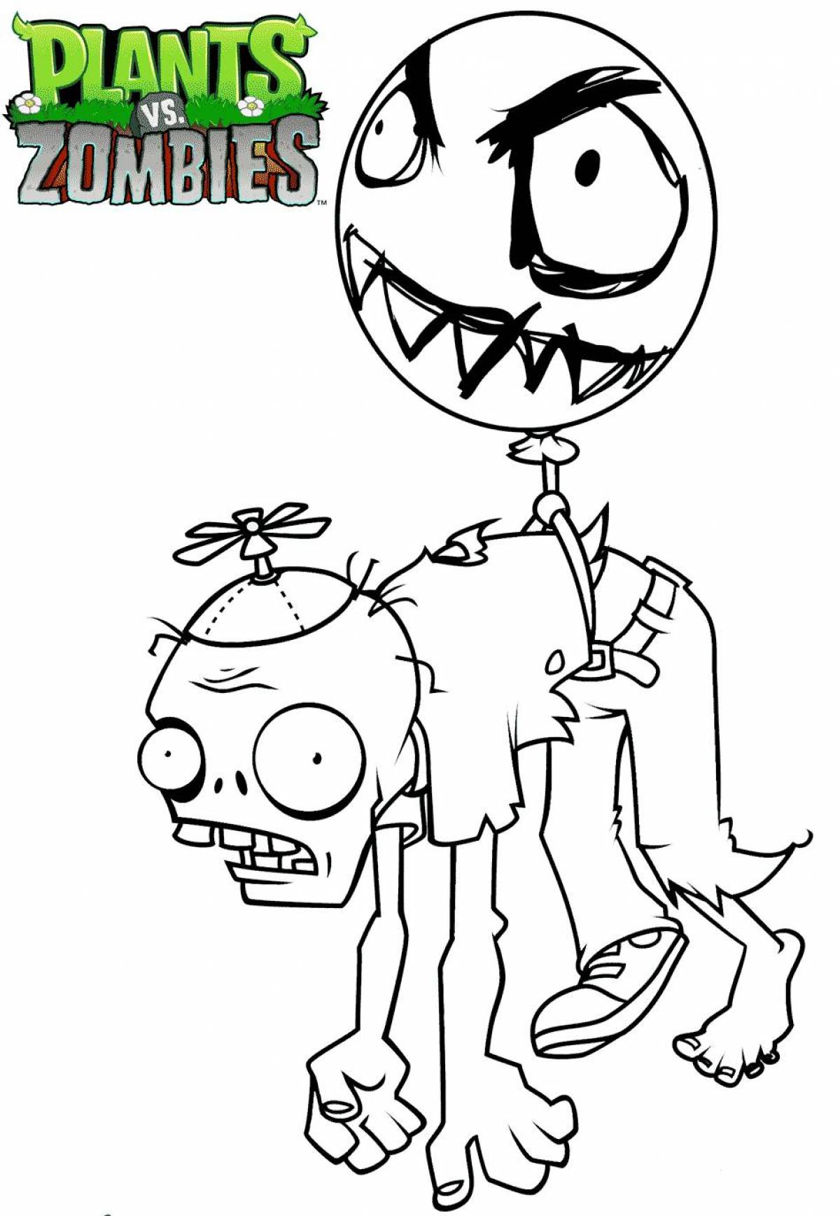 Terrible zombie coloring page
