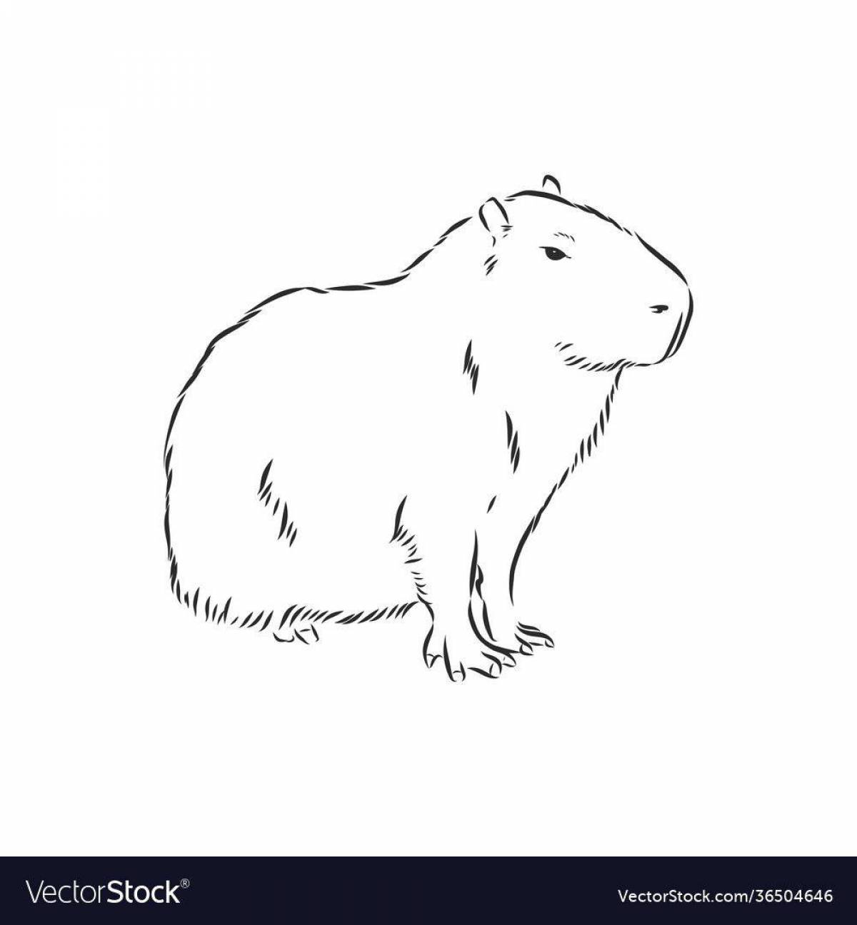 A funny capybara coloring book