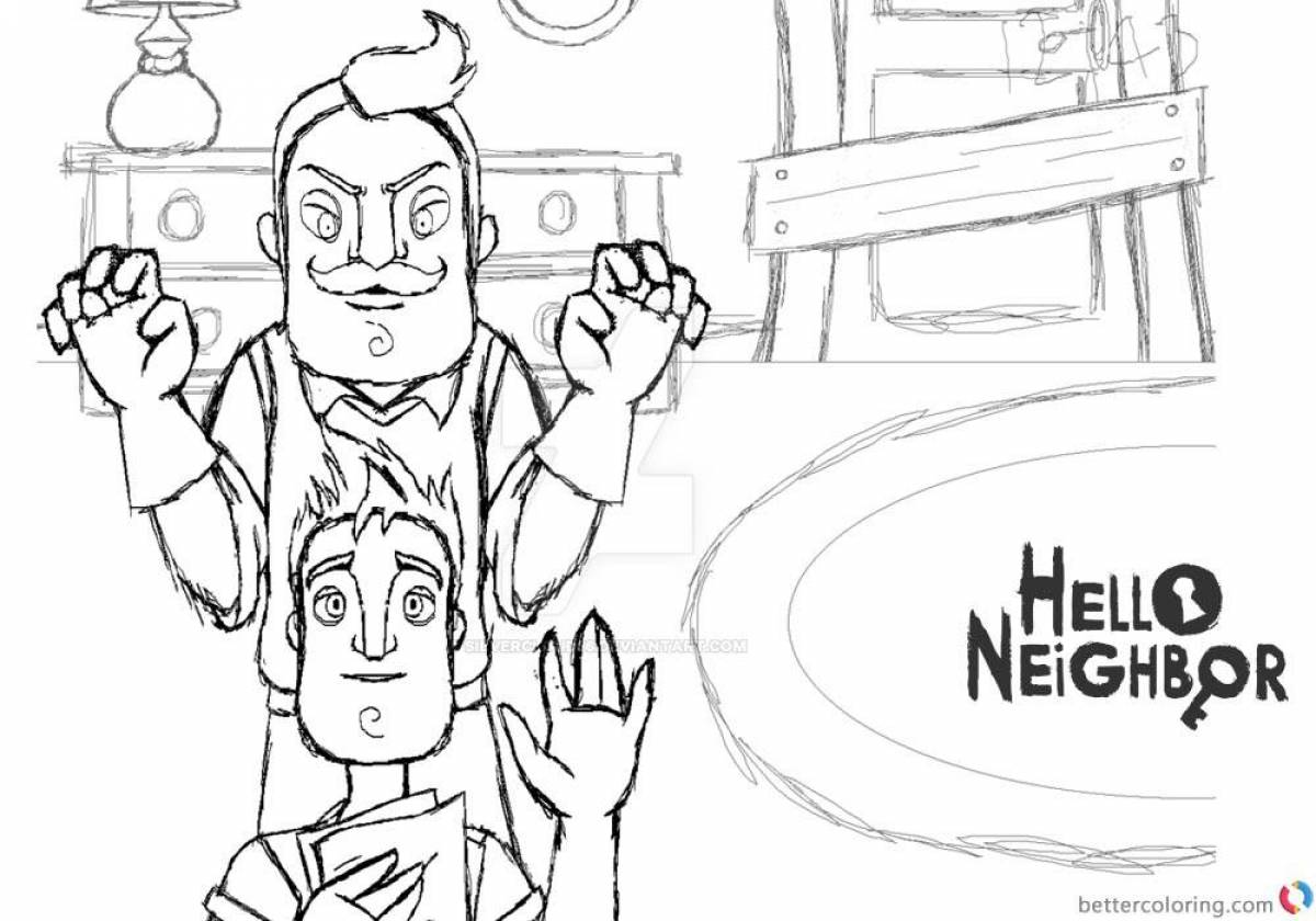 Coloring pages hello neighbor