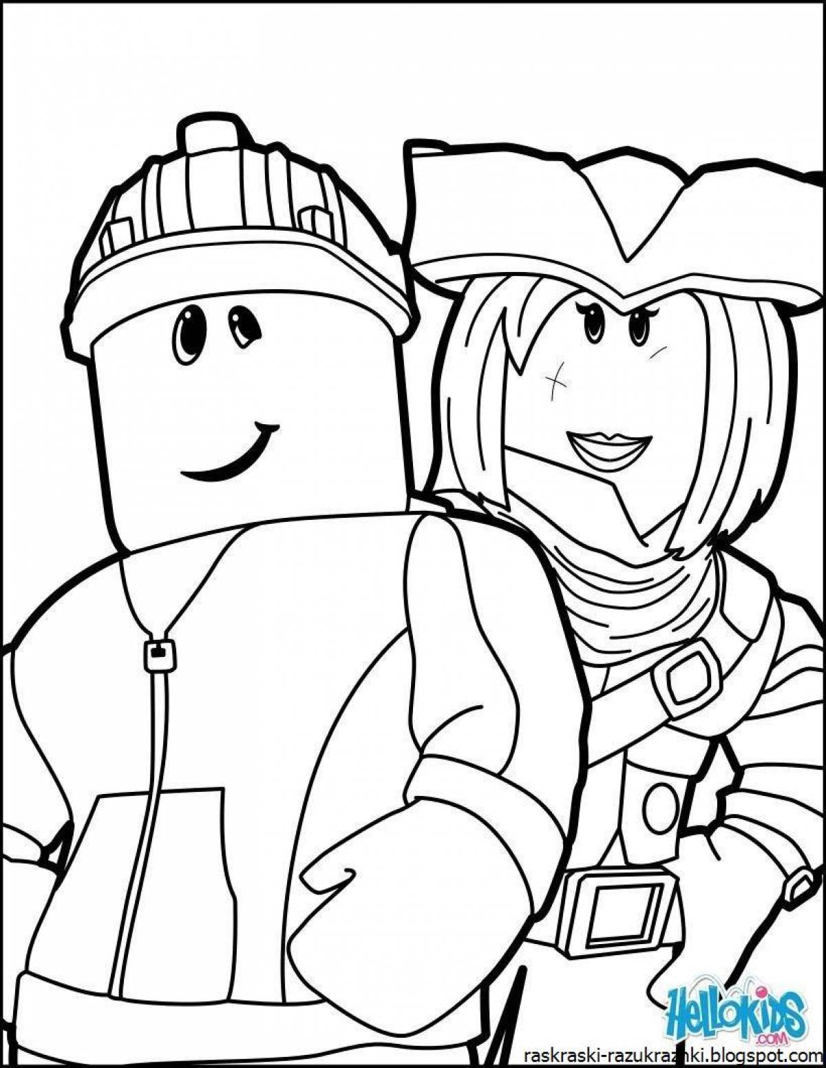 Colorful roblox dors coloring page