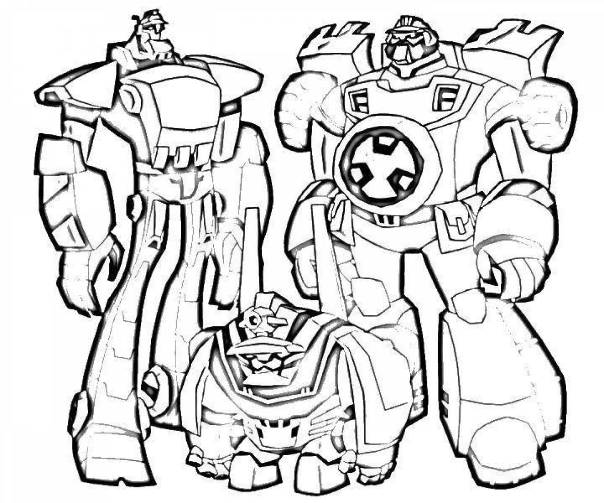 Colorful tobot coloring page