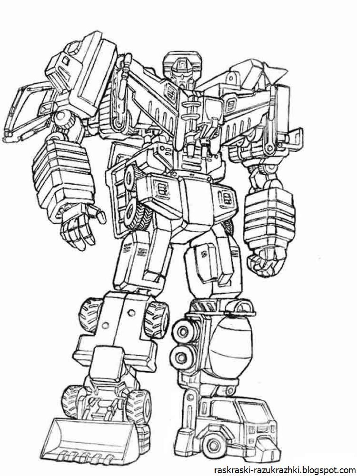 Gorgeous tobot coloring page