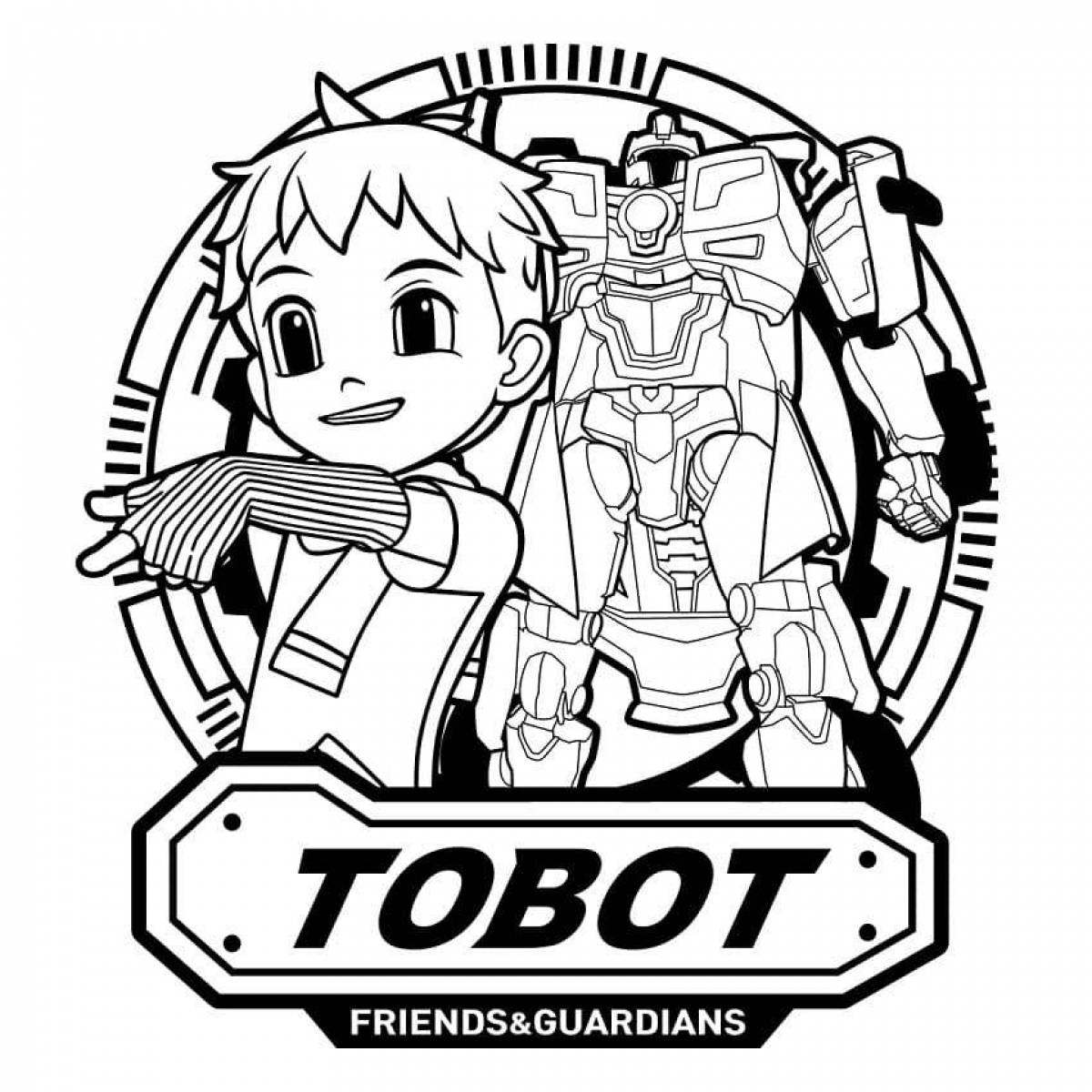Intriguing tobot coloring page