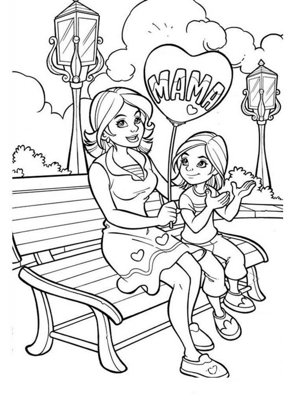 Coloring page shining mother