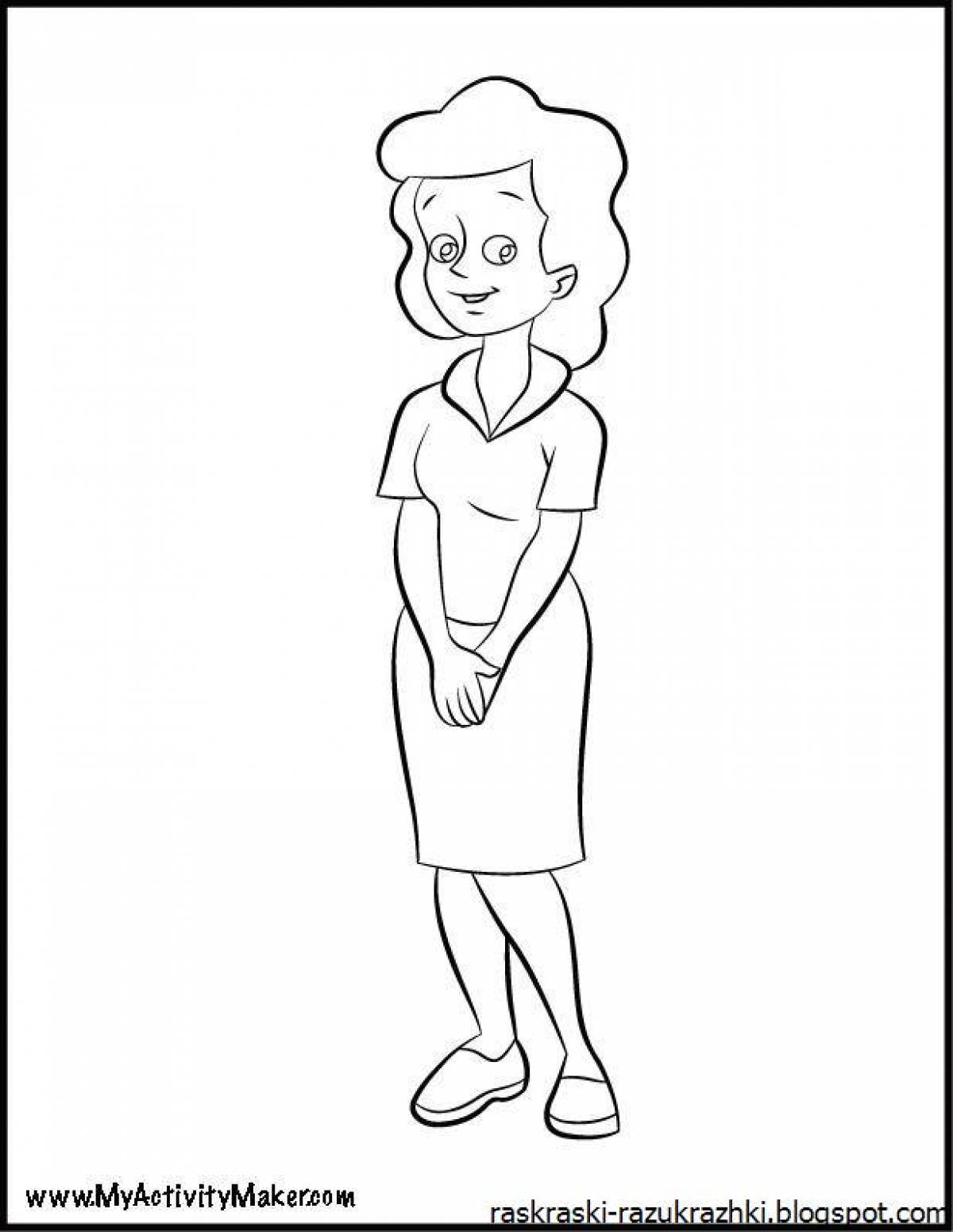 Coloring page loving mother