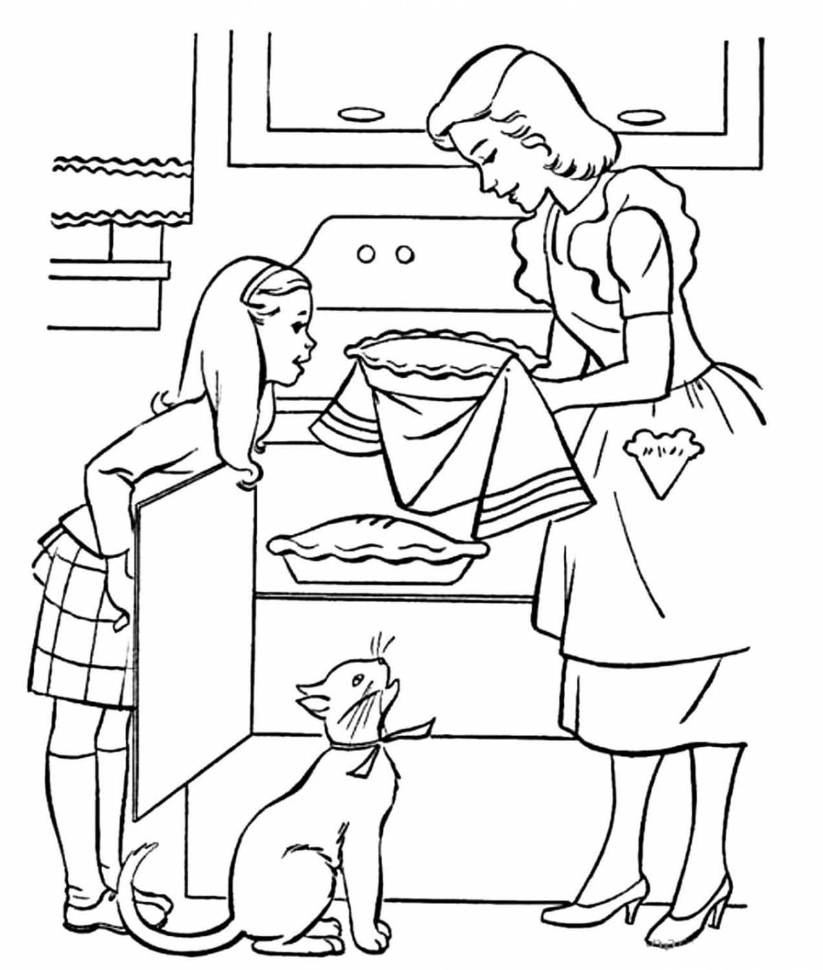 Glowing mother coloring page