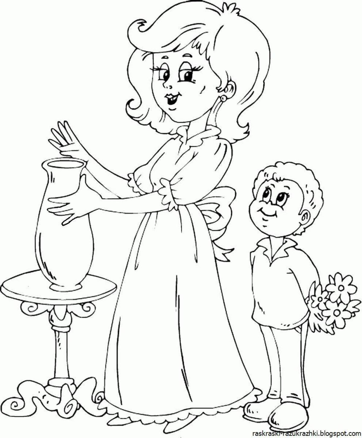 Charming mother coloring page