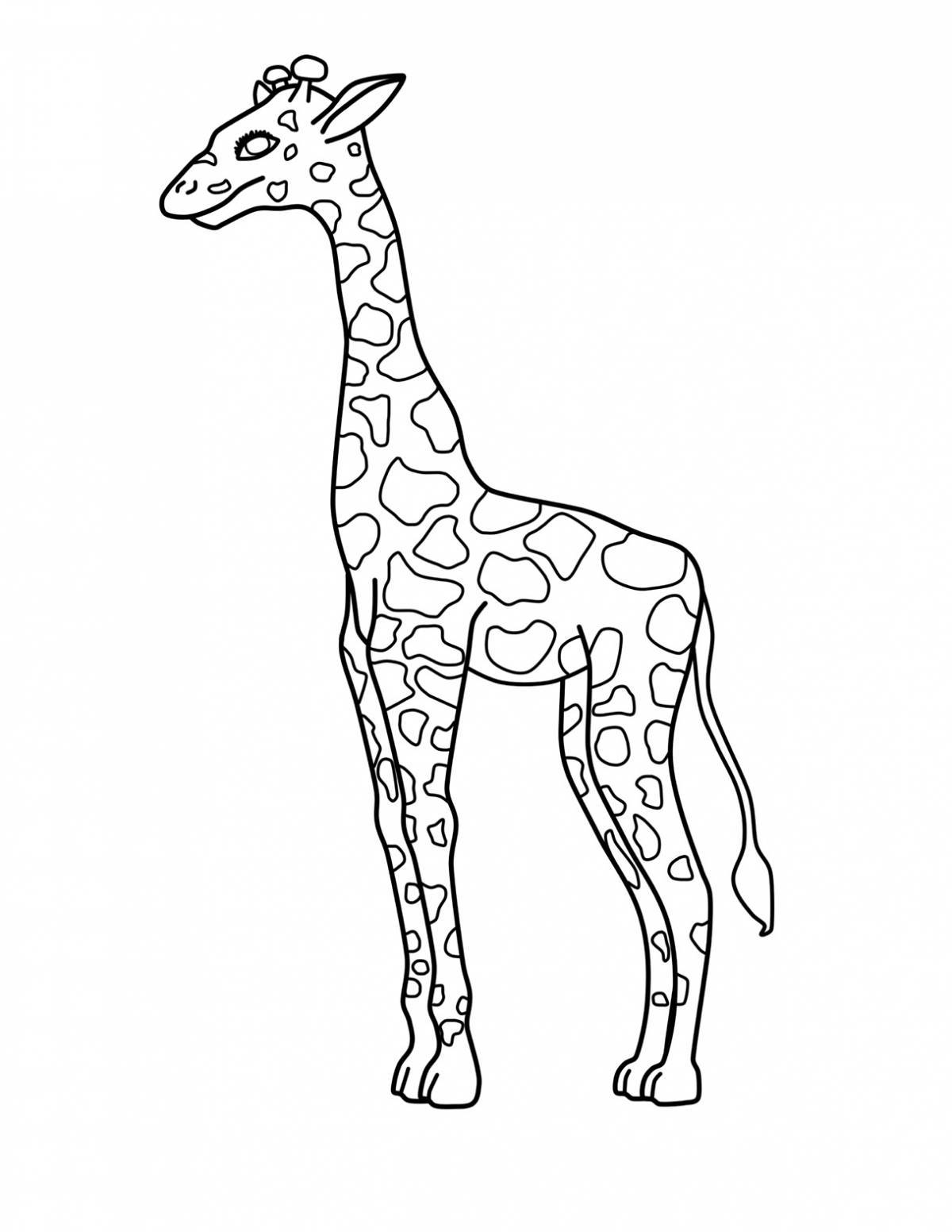 Playful giraffe coloring page for kids
