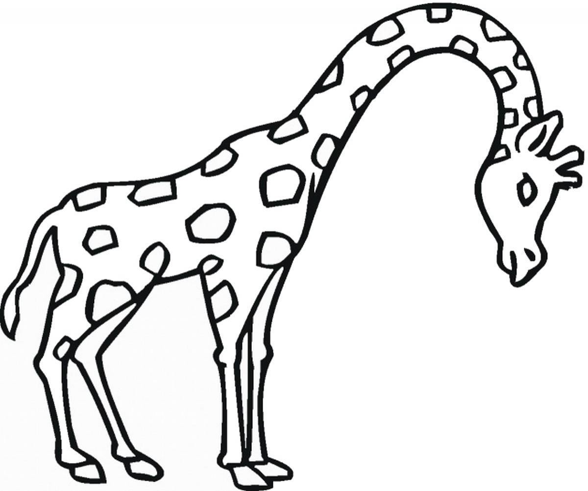 Симпатичная страница раскраски жирафа для детей