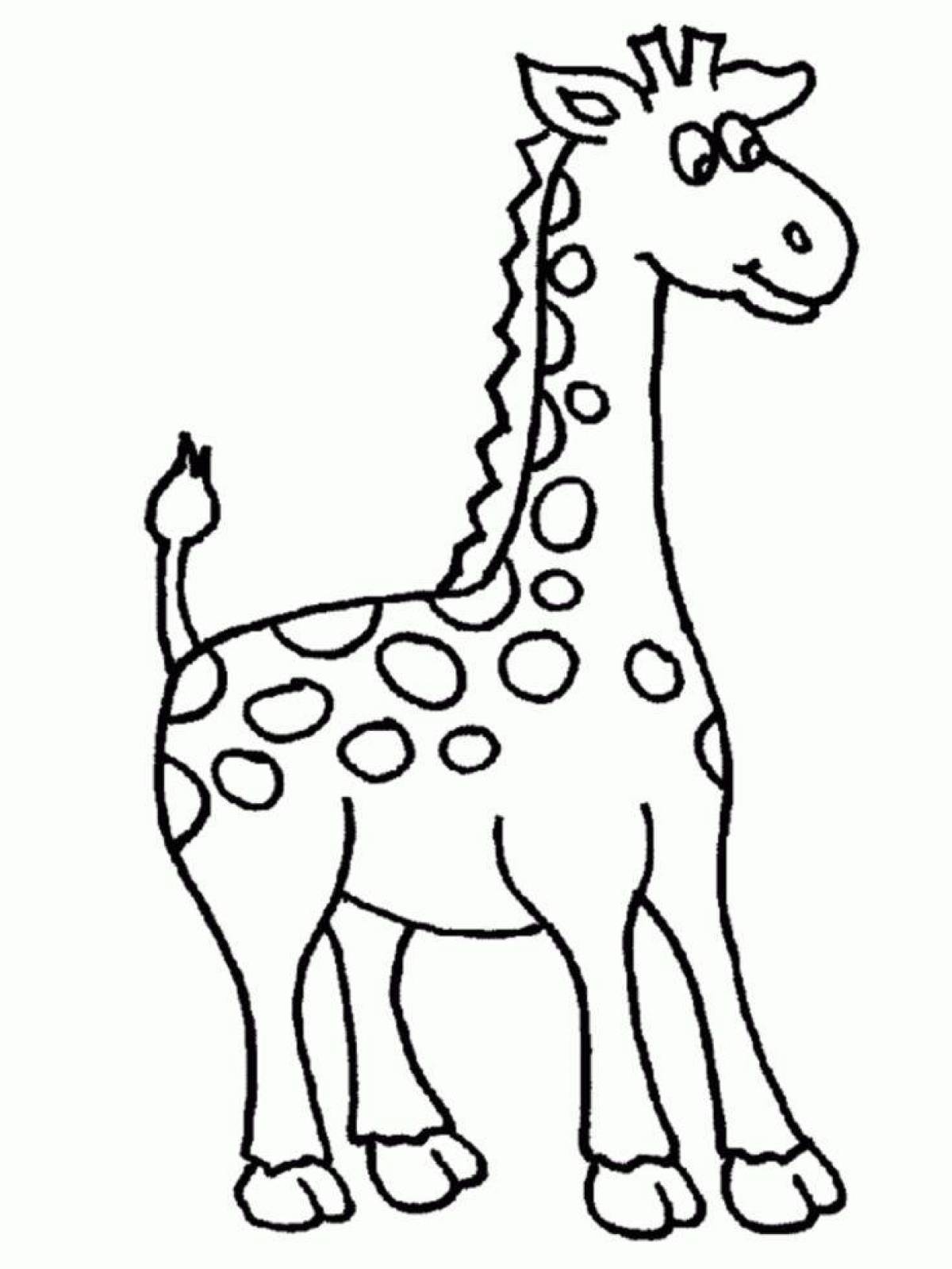Блаженный жираф раскраски для детей