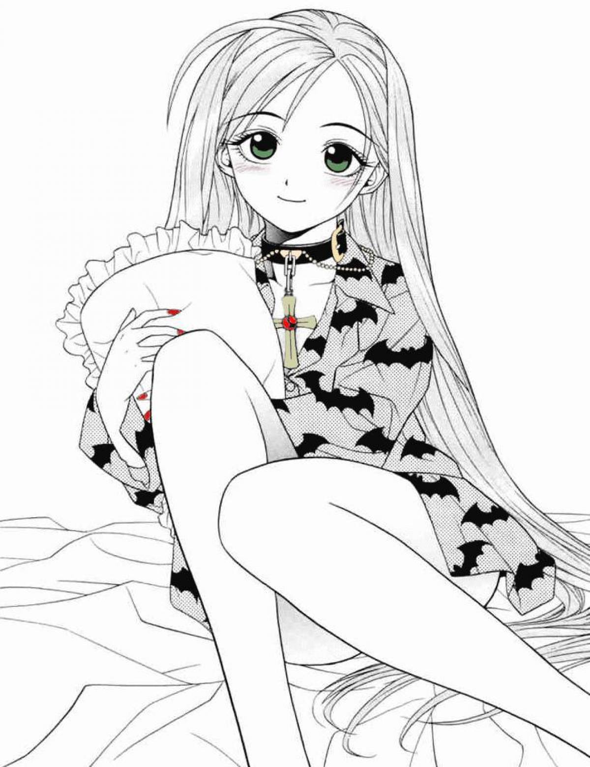 Amazing anime girl coloring pages