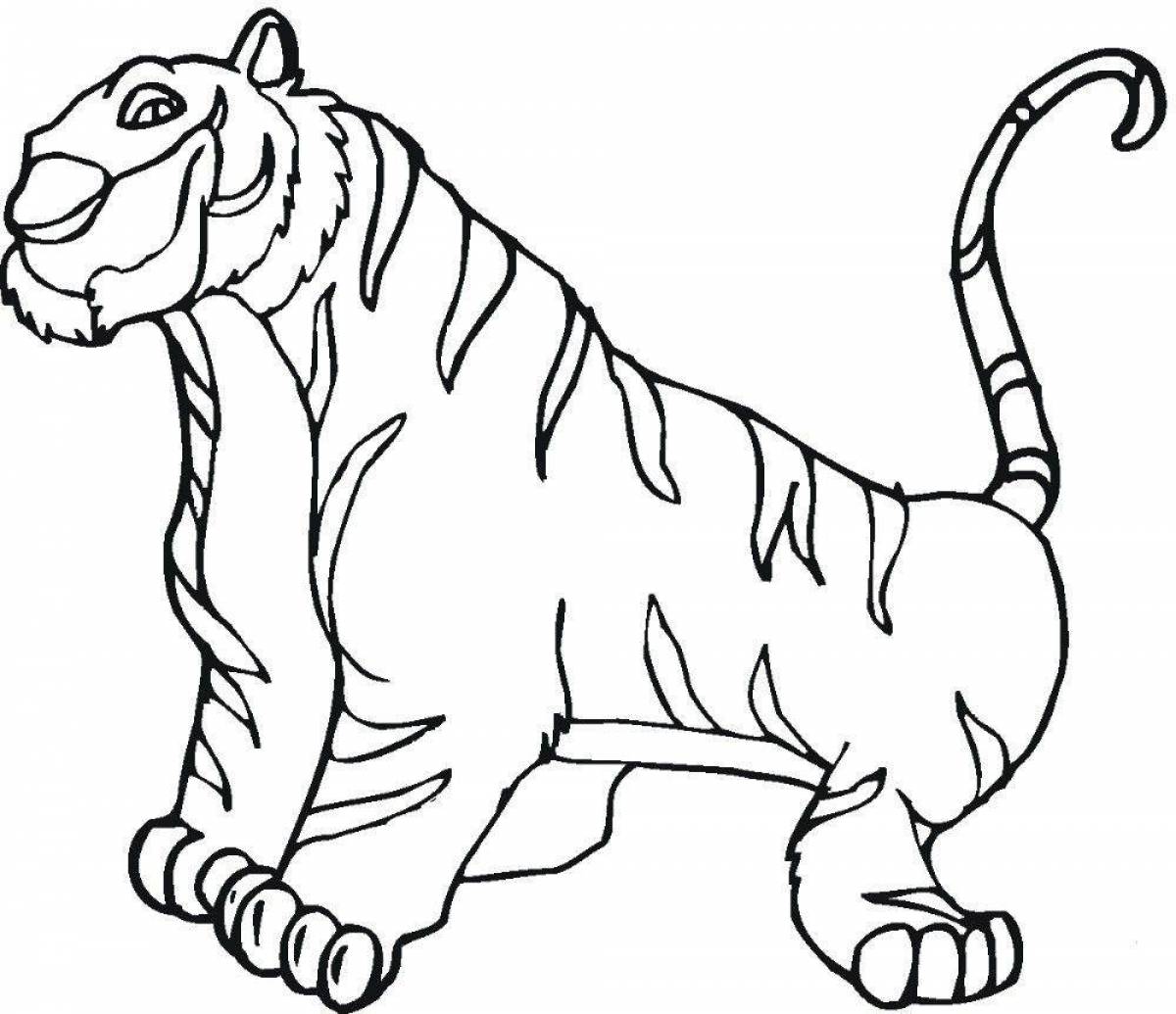 Majestic tiger coloring book for kids