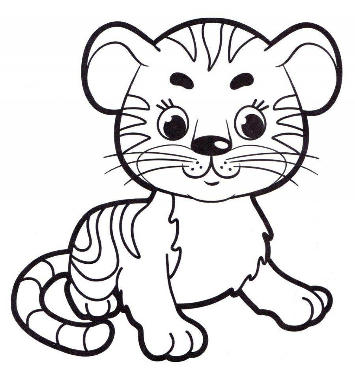 Colorful tiger coloring book for kids