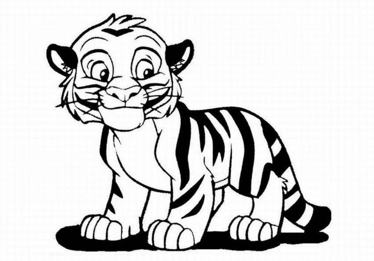 Bright tiger coloring book for kids