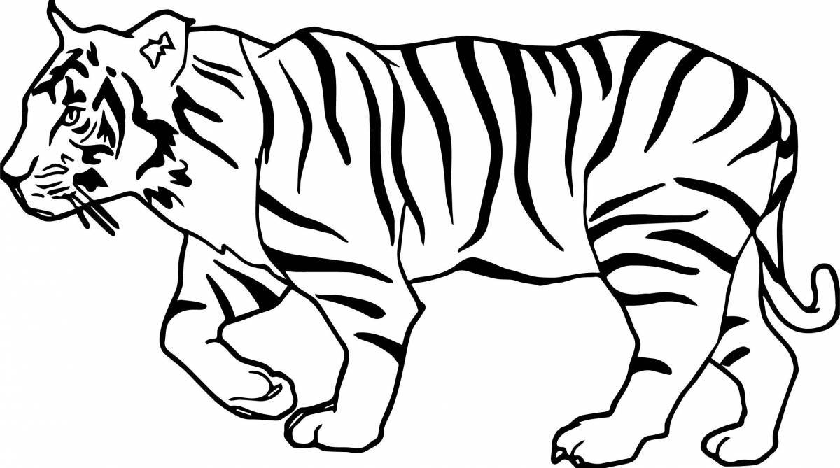 Outstanding tiger coloring page for kids