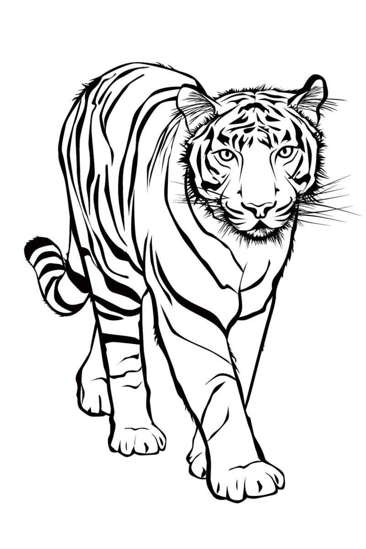 Tiger plush coloring book for kids