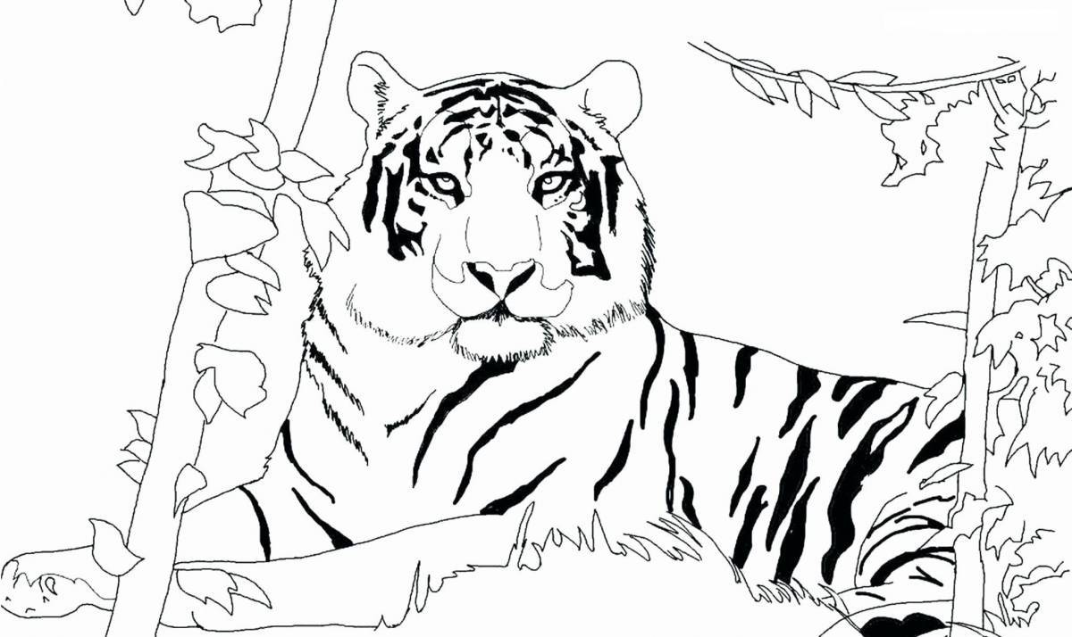 Royal tiger coloring book for kids