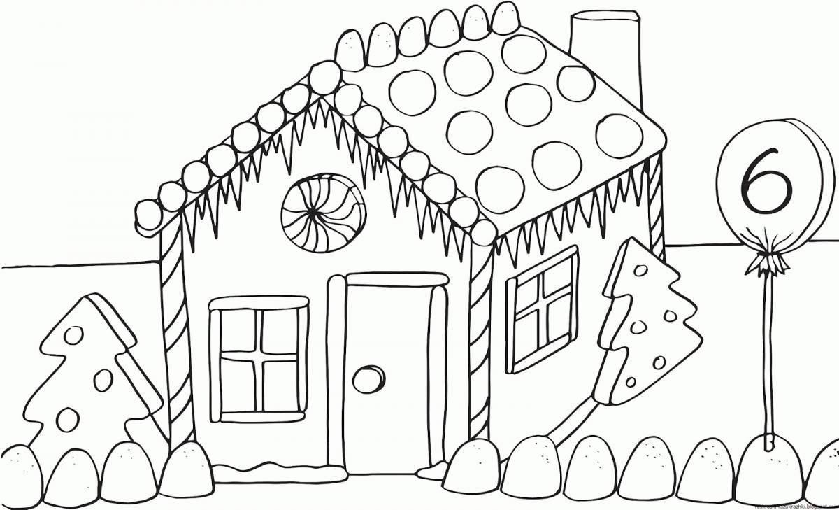 Colorful house coloring book for kids