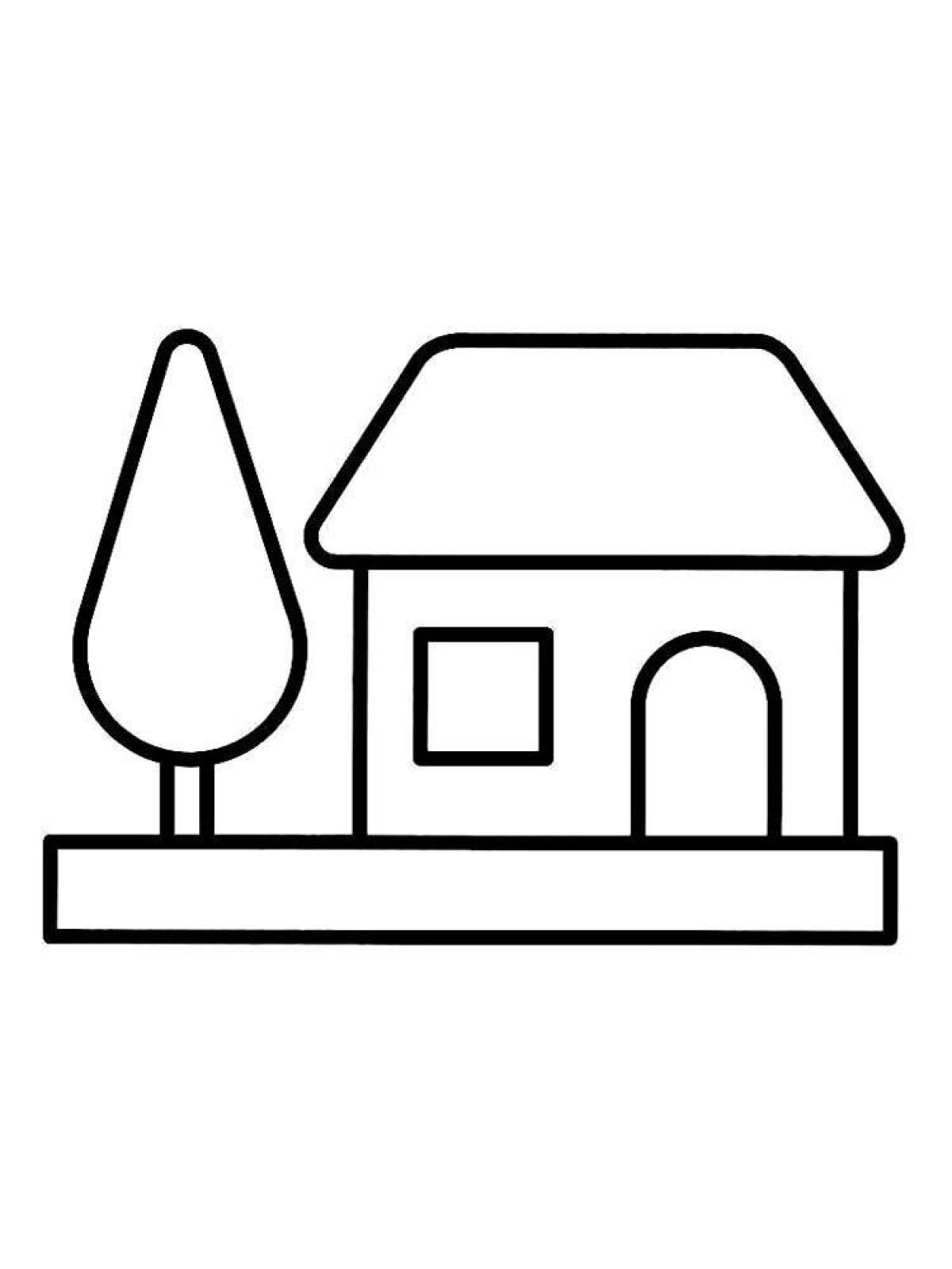 Sweet home coloring page for kids
