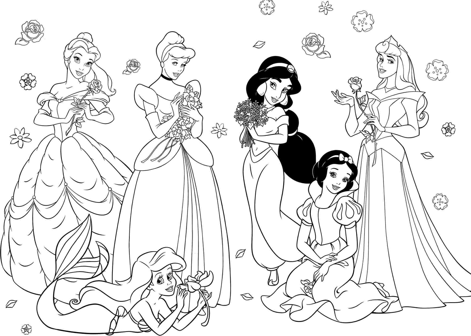 Adorable princess coloring book for girls