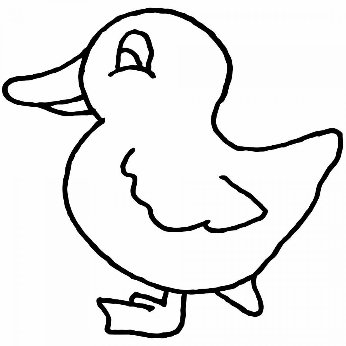 Lalafan playful duck coloring page