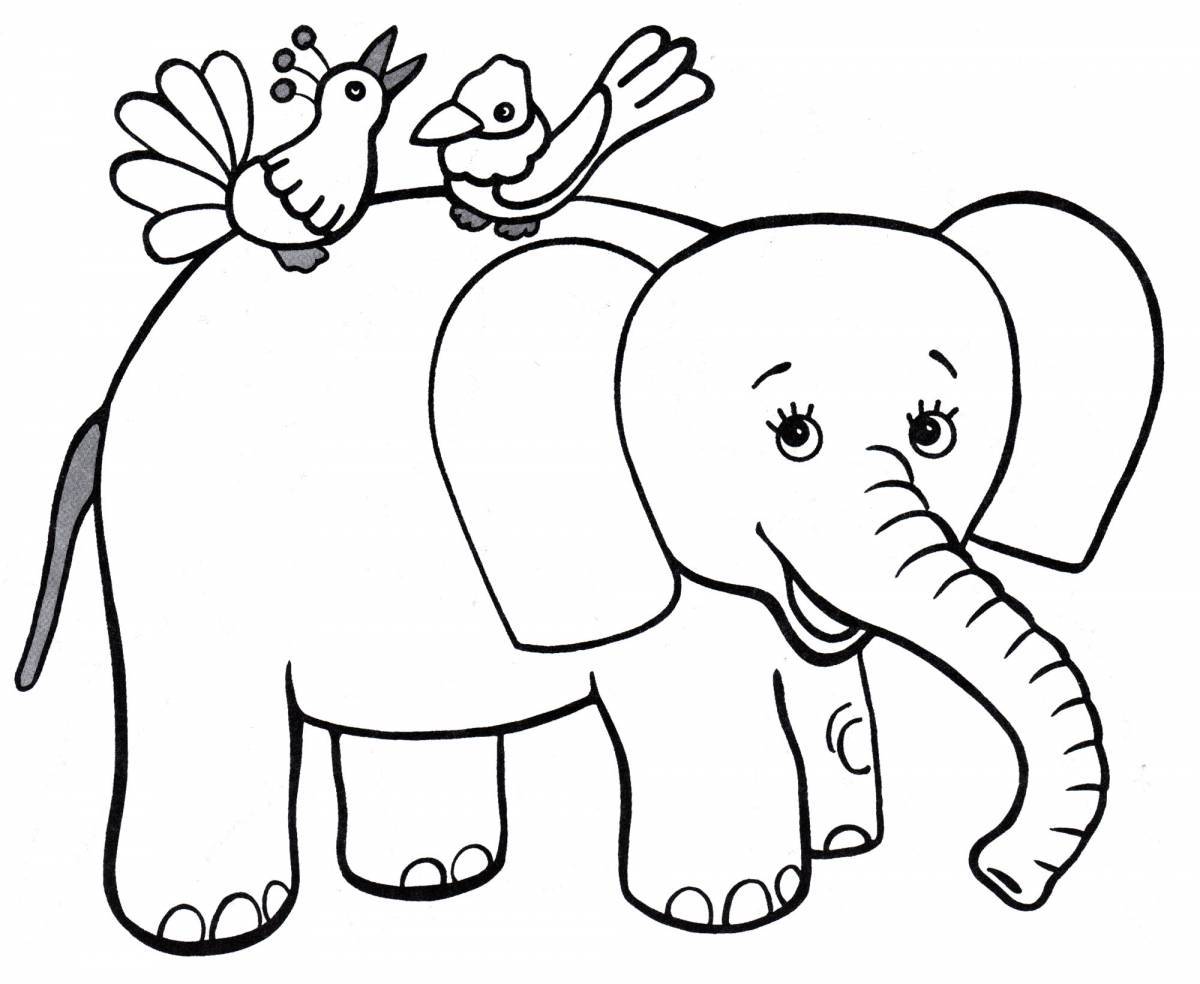 Царственная раскраска слон