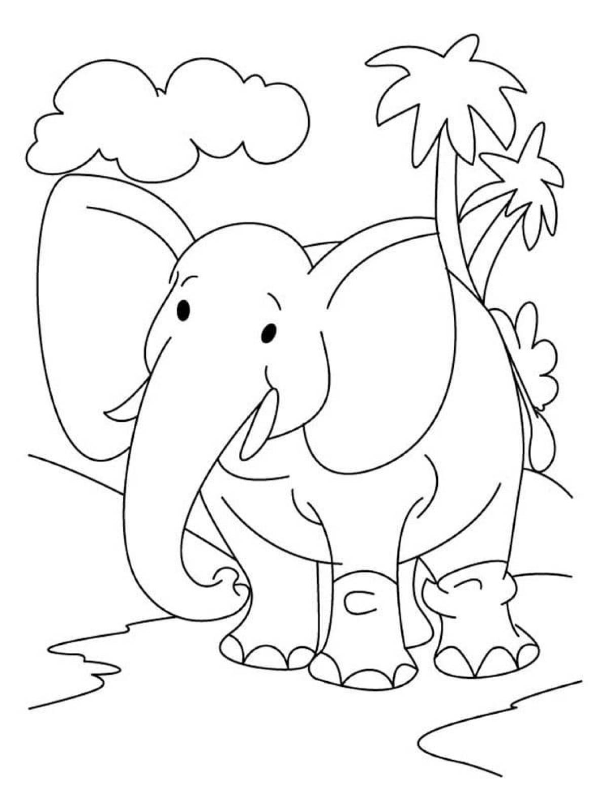 Delicate elephant coloring book