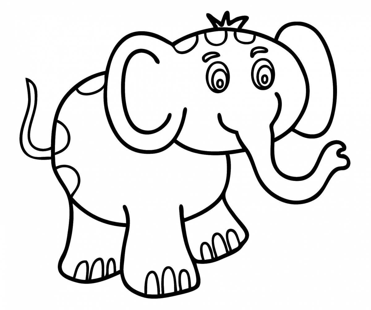 Веселая раскраска слон
