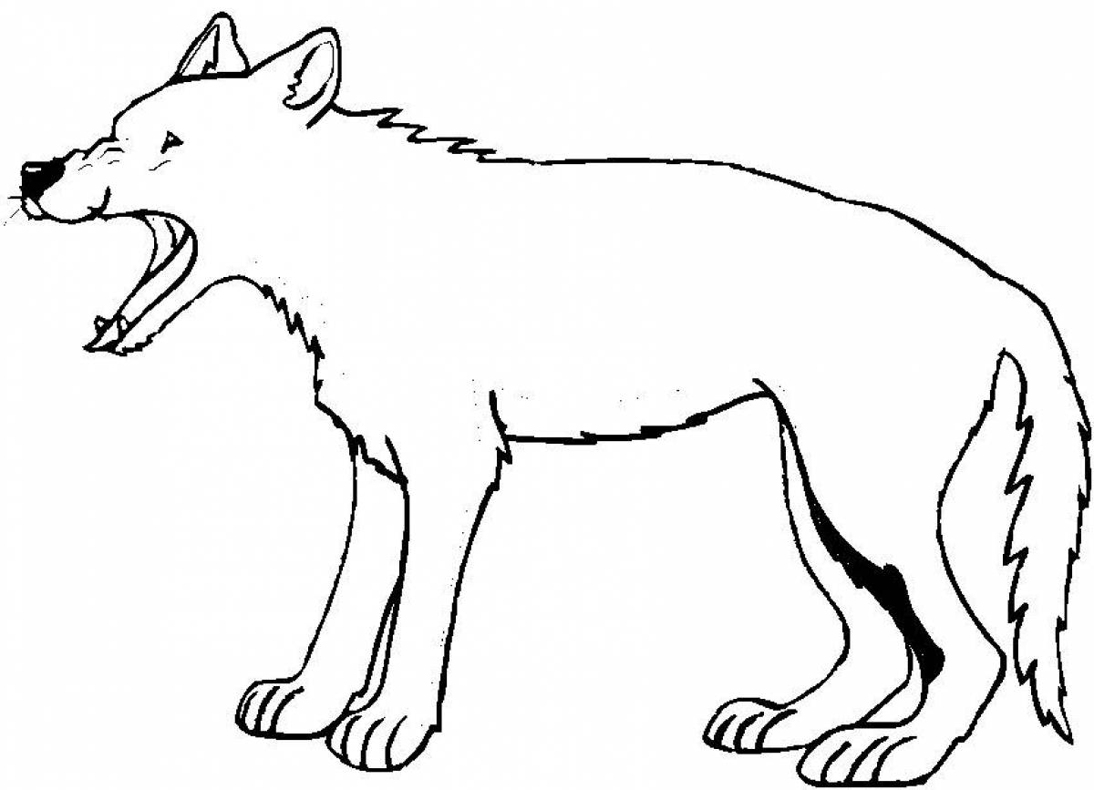 Frightening wolf coloring book for kids