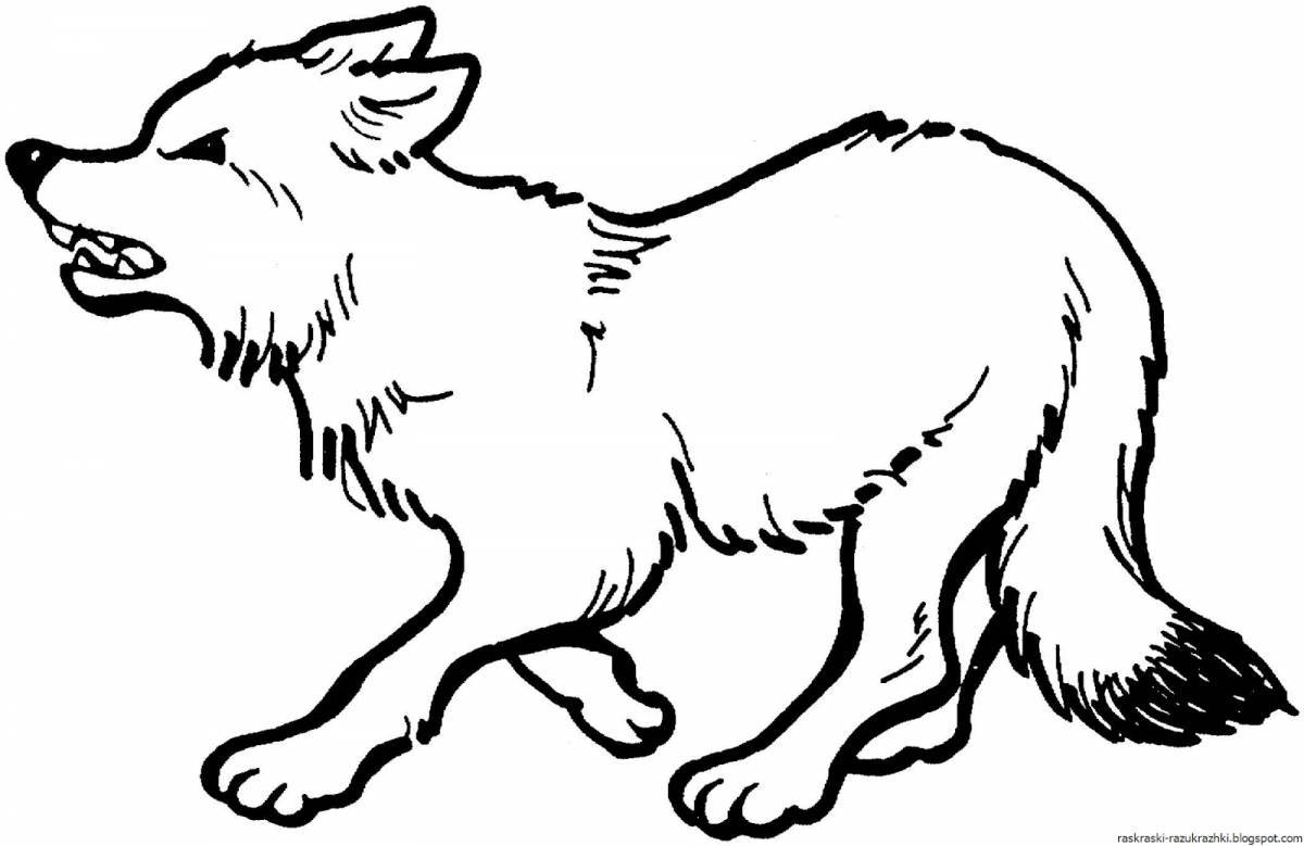 Elegant wolf coloring book for kids