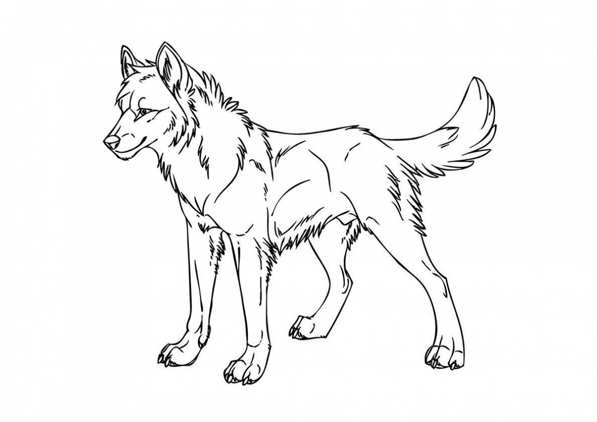 Dazzling wolf coloring book for kids