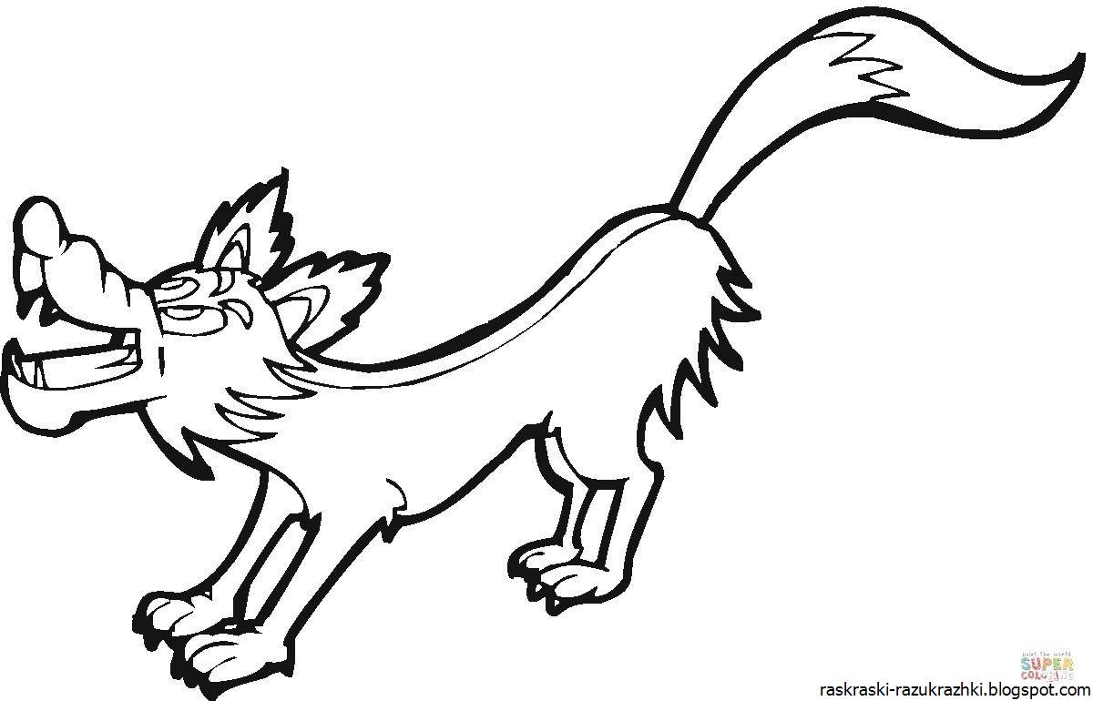 Adorable wolf coloring book for kids