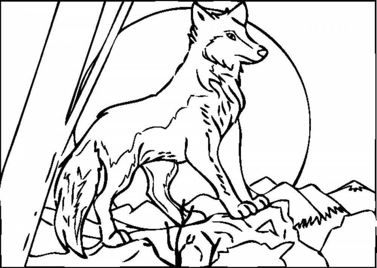 Fascinating wolf coloring book for kids