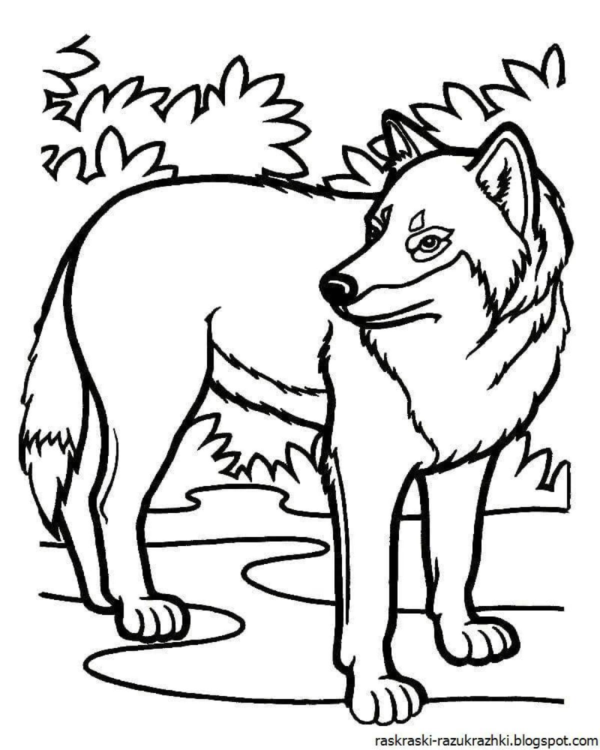 Amazing wolf coloring book for kids