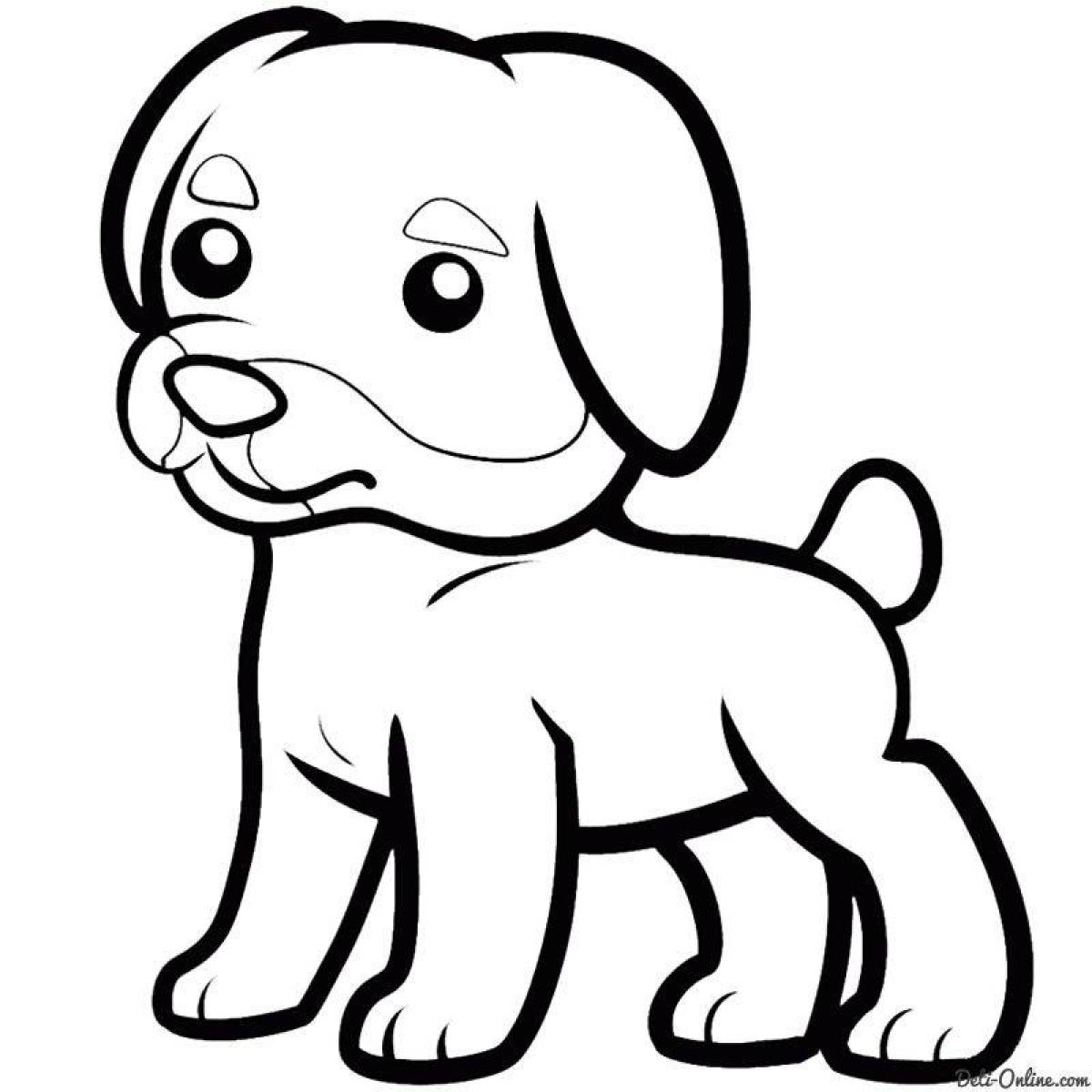 Cute baby dog ​​coloring book