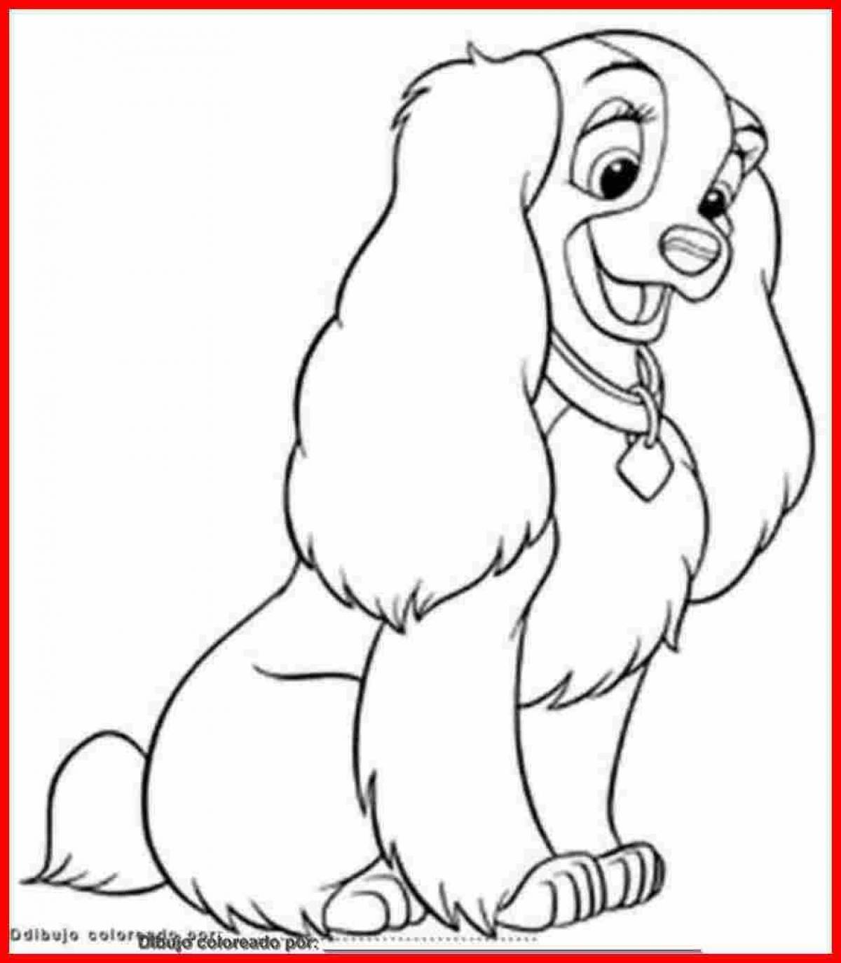 A funny dog ​​coloring book for schoolchildren