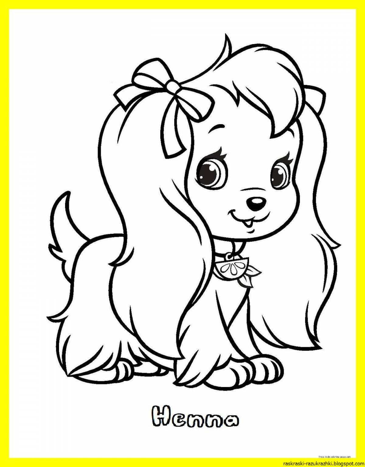 Bright dog coloring book for kids